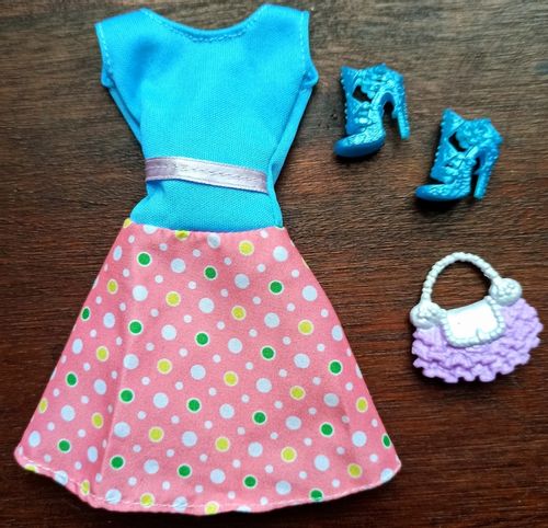 Ubranka dla Lalek SUKNIA BUTY TOREBKA sukienka #A1 na Arena.pl