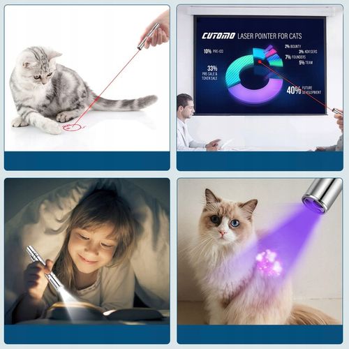 Wskaźnik laserowy dla kota USB 3w1 latarka UV na Arena.pl