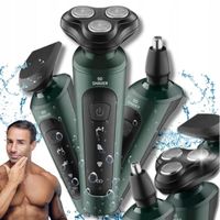 GOLARKA MĘSKA TRYMER MASZYNKA DO BRODY GŁOWY 3W1 ZIELONA Z AKUMULATOREM
