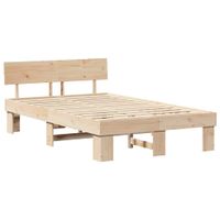 Ramka łóżka Brązowy 135 x 190 cm Lite drewno sosnowe