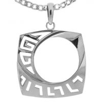 SREBRNY WISIOREK KWADRATOWY WZÓR GRECKI SREBRO PRÓBY 925