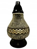 Znicz Lampion Karafka Witraż Lustro Biało-złoty piękne zdobieniee 38cm!