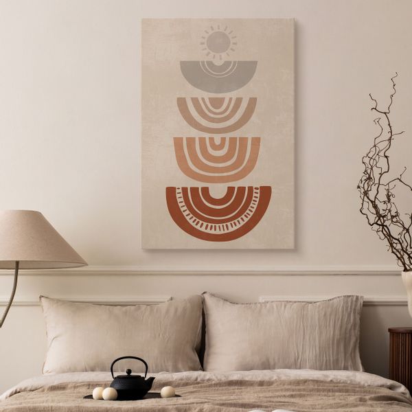 Obraz Na Płótnie Do Salonu Styl Boho Abstrakcja Aztecki Wzór 60cm x 90cm zdjęcie 5