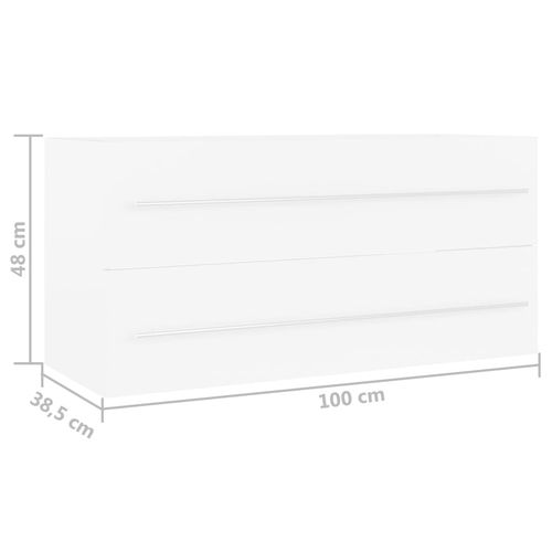 Szafka z wbudowaną umywalką, biała, płyta wiórowa na Arena.pl