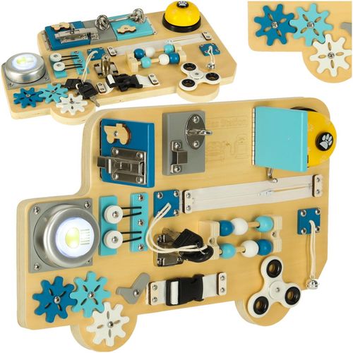 Tablica Manipulacyjna Sensoryczna Drewniana Montessori Ruchome Elementy na Arena.pl