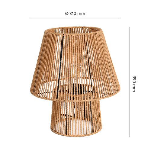 Zestaw Lampa Boho Stołowa Sznur i Metal Nocna + Żarówka 7W E27 Barwa Ciepła na Arena.pl