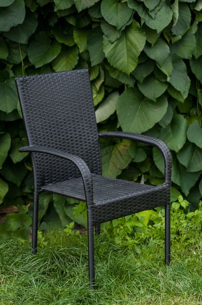 Krzesło ogrodowe z technorattanu czarne na Arena.pl