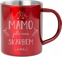 Kubek metalowy z grawerem PREZENT dla Dzień Mamy