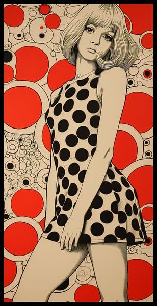 Plakat 50x100cm Czerwone Kropki zdjęcie 2