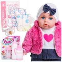 DUŻA LALKA BOBAS 45 cm mówi śpiewa po PL + SMOCZEK + BUTELKI + PAMPERSY