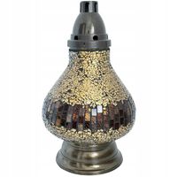 ZNICZ SZKLANY KARAFA WITRAŻ ZŁOTY EFEKT TŁUCZONEGO SZKŁA LAMPION NA GRÓB