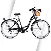Rower miejski SHIMANO 7 biegów koło 26" rama 17" + kosz, oświetlenie,stopka