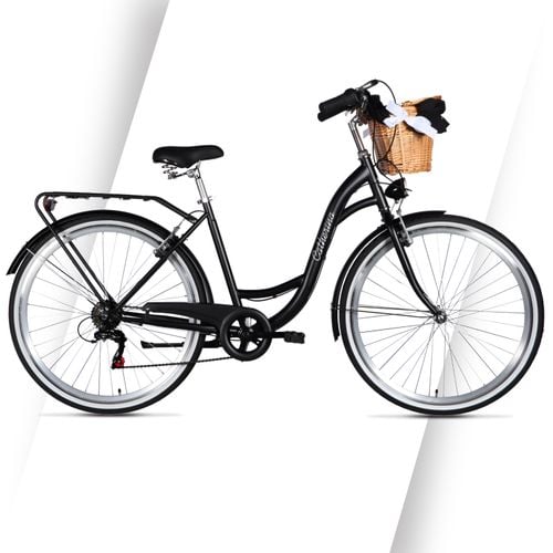 Rower miejski SHIMANO 7 biegów koło 26" rama 17" + kosz, oświetlenie,stopka na Arena.pl