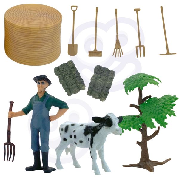 WOOPIE Zestaw Mini Farma Traktor Zwierzęta Osada Farma Rolnik 1:24 zdjęcie 10