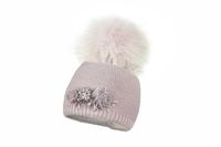 Jamiks BETTINA czapka dla dziewczynki jenot pudrowy róż 50-52