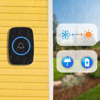 DZWONEK BEZPRZEWODOWY WODOODPORNY 300M DO DRZWI FURTKI IP44 LED NA BATERIE