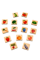 Drewniana gra memory - Owoce i warzywa