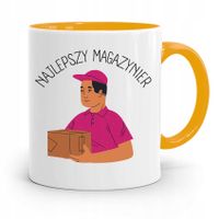 Kubek Żółty Dla Magazyniera Najlepszy Magazynier Z Nadrukiem Ze Zdjęciem