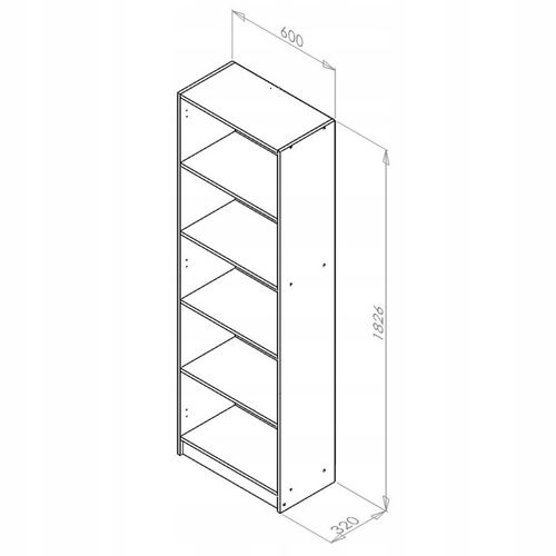 REGAŁ NA KSIĄŻKI SONOMA 5 PÓŁEK 60 CM SEGREGATORY na Arena.pl