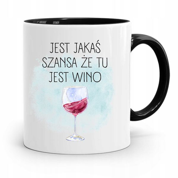 Kubek Czarny Dla Dziewczyny Jest Jakaś Szansa Z Nadrukiem Ze Zdjęciem zdjęcie 1