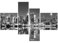 130CM 90 OBRAZ 4 ELEM MANHATTAN NOCĄ ŚCIENNY