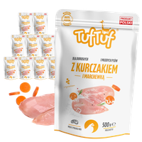 KARMA DLA PSA – MOKRA KARMA SASZETKA KURCZAK MARCHEWKA 10x500g | TufTuf
