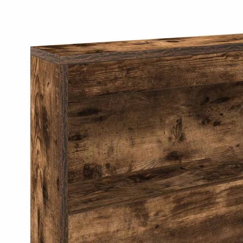 Łóżko z półką dąb wędzony 180x200 cm z drewna inżynieryjnego na Arena.pl