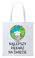 Dla Piekarza Prezent Torba Eco Biała Shopper Z Nadrukiem Ze Zdjęciem
