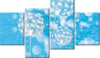 140CM 70 OBRAZ DMUCHAWCE ABSTRAKCYJNYM BŁĘKITNYM TLE ŚCIENNY