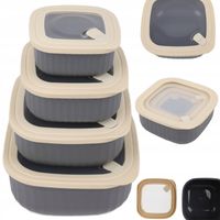 2 x POJEMNIKI PLASTIKOWE NA ŻYWNOŚĆ ZESTAW SZCZELNE HERMETYCZNE LUNCHBOX 4s