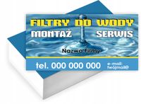 Wizytówki firmowe Foliowane 1000szt FILTRY DO WODY MONTAŻ SERWIS wzory