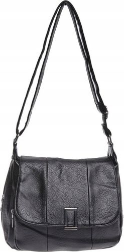 ŚREDNIA TOREBKA DAMSKA LISTONOSZKA Z KLAPKĄ czarny na Arena.pl