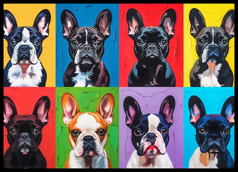 Plakat 70x50cm Buldogi Francuskie zdjęcie 2
