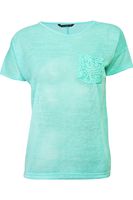 Miętowa Bluzka, Szydełkowa Kieszeń - 36 / S