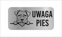 GRAWER Tabliczka laminat 20x10 cm UWAGA PIES Lakeland terrier