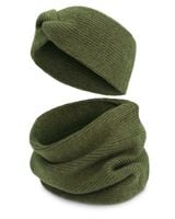 Komplet Damski OPASKA i KOMIN Ciepły Zestaw Zimowy PREMIUM Zielony