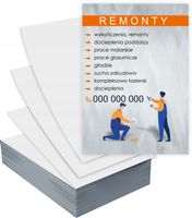 Ulotki A6 100 szt firmowe reklamowe + PROJEKT GRATIS REMONTY WYKOŃCZENIA