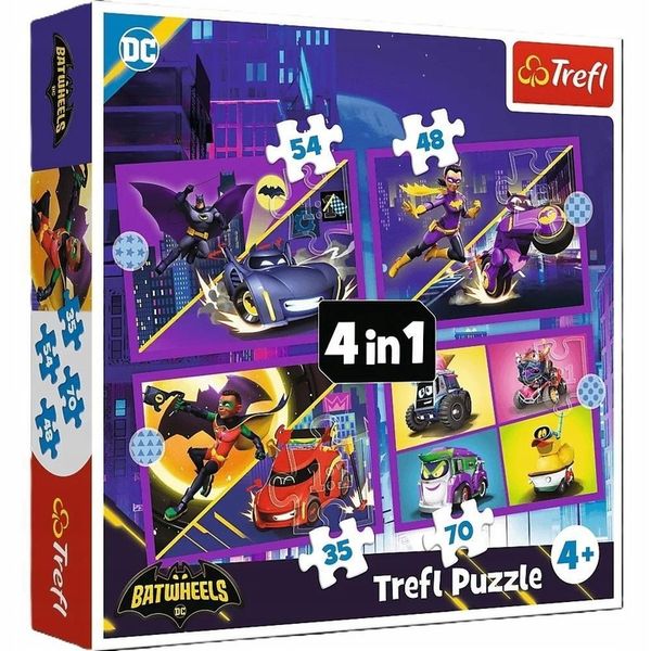 TREFL 34658 Puzzle 4w1 Poznaj Batwheels zdjęcie 1