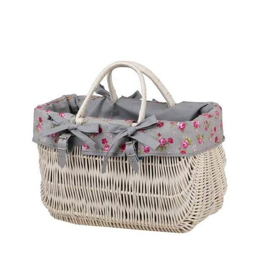 Wiklinowa Wybielana Torba na Rower Kosz na Rower z Obszyciem 43x21 H27/35 cm na Arena.pl