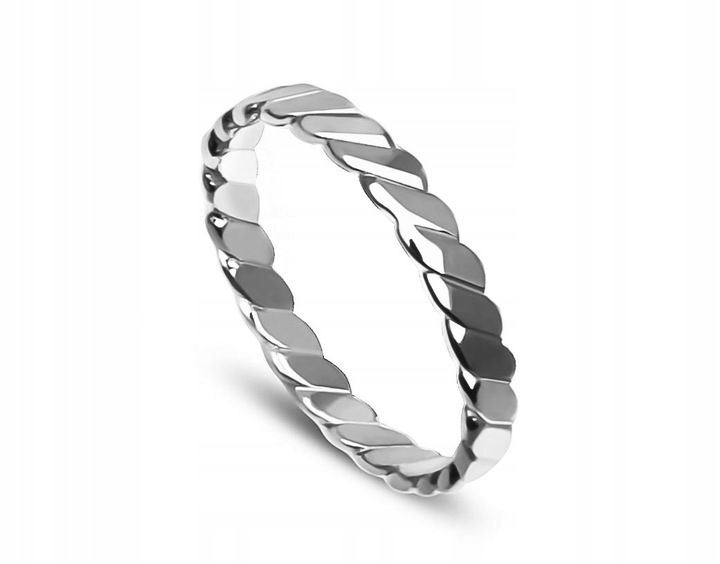 OBRĄCZKA SREBRNA CIENKA WĄSKA PASKI WARKOCZ 925 zdjęcie 1