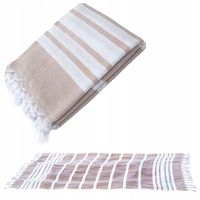 HAmur Home Ręcznik z frędzlami Hammam beżowy SPA Sauna Plaża Ręcznik Hamam