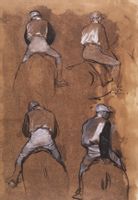 Four Studies of a Jockey, Edgar Degas - plakat 59,4x84,1 cm