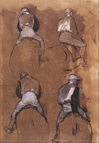 Four Studies of a Jockey, Edgar Degas - plakat 59,4x84,1 cm zdjęcie 1