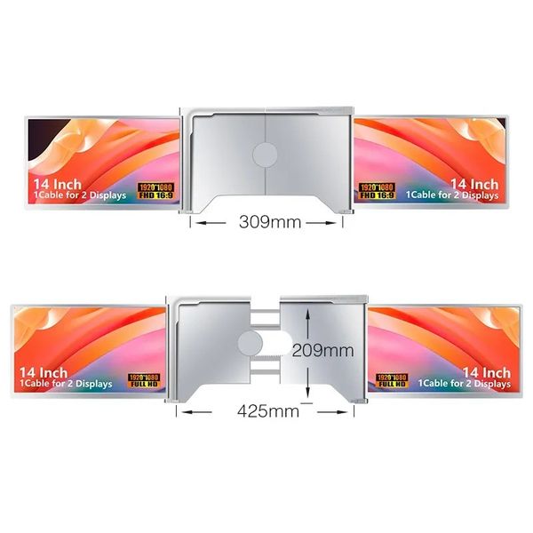 Monitor do laptopa Extralink Dual Screen S400 14" Full HD IPS zdjęcie 8