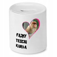 Skarbonka Dla Teścia Fajny Teściu Kurła Prezent Z Nadrukiem Ze Zdjęciem