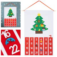 Kalendarz adwentowy, wiszący z 24 przegródkami, 10 zawieszek na choinkę, multikolor