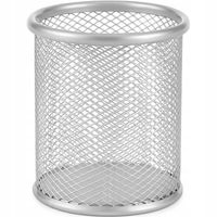 Przybornik Metalowy Kwadratowy Clever PH-02 Srebrny Pojemnik Na Długopisy