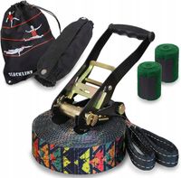 2 x ZESTAW DO CHODZENIA PO LINIE SLACKLINE DO ZAWIESZENIA NA DRZEWIE DO OGR