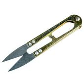 Nożyczki nożyce krawieckie OBCINACZ do nitek metalowe 10,6cm złote