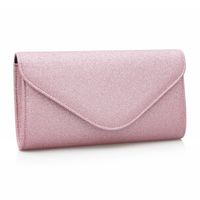 TOREBKA kopertówka skórzana eko wizytowa brokatowa V324 różowa